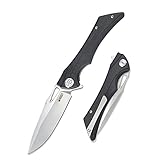 KUBEY Raven KB245 Klappmesser, Scharfes Messer mit AUS-10 Edelsthal, Einhand Outdoor & JagdMesser für Außen- und Alltag, Taschenmesser mit Titan Clip (Schwarz)