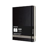 Moleskine Professioneller Wochenkalender 2022, 12 Monate Wochenplaner, vertikal, Planer mit Stundenaufteilung, fester Einband, Format XL 19 x 25 cm, Farbe Schwarz, 288 S