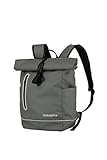 travelite BASICS Fahrradrucksack aus wasserfestem Material, Schulrucksack aus Polyester mit Reflektoren + Roll-Up Verschluss, 400g, 48 cm, 19 Liter, Grau (Anthrazit)