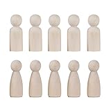 NUOBESTY 40 Stücke DIY Holzfiguren zum Bemalen und Basteln Tortenfigur Holz Figurenkegel Figuren Holzkegel Puppenfamilie für Weihnachten Hochzeit Geburtstag Dek