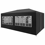 vidaXL Partyzelt 3x6 m Anthrazit Pavillon Gartenzelt Bierzelt Gartenp