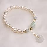 Weckan Feng Shui Pearl Reichtum Armband Authentische Harmonie Schnalle Edelstein Heilung Chakra Kristall Amulett Glück Ward Off Böse Spirituosen Armband Inspirational Geschenk für Frauen Männer,