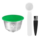 NC NC Edelstahl Espresso Kaffeepad Kapseln Tasse Nachfüllbarer Kaffeefilter mit Bürstenlöffel Set Wiederverwendbar für Gusto M