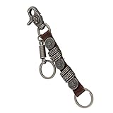 Quanshijie Herren Schlüsselanhänger Braune Lederhose Anhänger Punk Metall Totem Schlüsselanhänger Taille hängen Handwerk Freunde Liebhaber Papa Paar Urlaub Party Geschenk