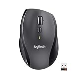 Logitech M705 Marathon Kabellose Maus, 2.4 GHz Verbindung via Unifying USB-Empfänger, 1000 DPI Laser-Sensor, 3-Jahre Akkulaufzeit, 7 Tasten, PC/Mac/Chromebook - Schw