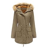 Parka Damen Langarm Baumwolljacke Tarnung üBergangsjacke Winterjacke Dickere Wintermantel Warm Winterparka ReißVerschluss Tasche Mantel Freizeit Parka Winddicht KäLteschutz Windjacke Sweatjack