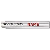 Personalisierter Zollstock 2m mit Winkelfunktion: Design:'Du schaffst das, XXX!', Zollstock mit Namen, Zollstock Wunschtext, bedruckter Zollstock