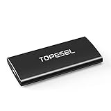 TOPESEL Tragbare SSD, 120 GB, High-Speed-Lesung bis zu 400 MB/s, externe Solid State Drive für PC, Desktop, Laptop, MacBook, schw