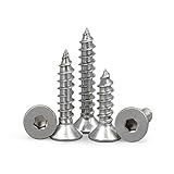 Selbstschneidende Schrauben 10-50 Stück M3 M4 M5 M6 Edelstahl A2 Flachkopf Sechskant Innensechskant selbstschneidende Schraube (Farbe : M6 10PCS, Size : 12mm)