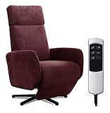 Cavadore TV-Sessel Cobra mit 2 E-Motoren / Fernsehsessel mit Liegefunktion, Relaxfunktion / Mit Fernbedienung verstellbar / Sternfuß, belastbar bis 130 kg / 71 x 110 x 82 / Lederoptik, R
