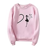Masrin Valentinstag Paar Sweatshirt Damen Herren Valentinstag Shirt Liebes Herzdruck Pullover Frühling Herbst Langarmshirt Pulli Tops mit Rundhals und Langen Ärmeln Valentinstagsgeschenk für sie I