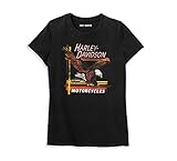 HARLEY-DAVIDSON Damen T-Shirt aus Baumwolle Eagle Distressed Tee Shirt Kurzarm Oberteil für Frauen Rippstrick Rundhals, L
