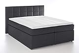 Möbelfreude Boxspringbett Bea, gesteppt, 7-Zonen Taschenfederkern, Visco Topper Polsterbett, Anthrazit H3, 180x200