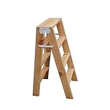 LIUCHUNYANSH Leiter Hocker Leiterhocker，Tritthocker 4 Folding Ladder Holz Erwachsene Küche, Zuhause Faltbar Trittleiter, 220 Lb Kap
