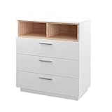 Vicco Kommode Highboard Anrichte Beatrice Weiß 3 Schubladen Sideboard Reg