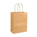 PJRYC 10/20/50 stücke Bulk Farbe Kraft papierbeutel mit Griff 21x15x8cm feiertagsgeschenk Tasche Einkaufstasche (Color : Dark Khaki, Gift Bag Size : 15x21x8cm)