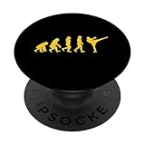 Lustiger menschlicher Affe Gorilla Evolution Karate Boxen Kickboxen PopSockets mit austauschbarem PopGrip