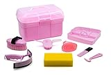AMKA Putzbox für Kinder Putzkasten - Putzkoffer gefüllt 7 Teile (rosa)