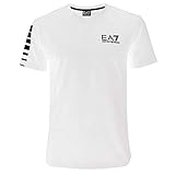 Emporio Armani Herren-T-Shirt EA7, kurzärmelig, V-Ausschnitt, 3YPTB8 PJ02Z, weiß, XL