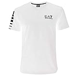 Emporio Armani Herren-T-Shirt EA7, kurzärmelig, V-Ausschnitt, 3YPTB8 PJ02Z, weiß, M