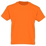 Fruit of the Loom Jungen T-Shirt, Orange, 7-8 Jahre (128)