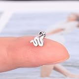 XKUN Ohrstecker 1 Stücke Edelstahl Mini Ohrstecker Herz Sterne Mond Helix Knorpel Tragus Lappen Ohr Piercing Schmuck-10 Silver Snak
