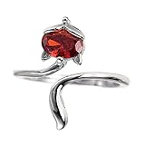 Opal Ringe Pflaumen Baum AST Strass Ring Damen Schmuck Accessoires Alltagskleidung, Geschenke für Frauen Mama Frau Freundin Beste Freundin Jahrestag Geburtstag (Rot, Einstellbar)