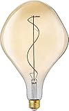 FLSNT Riesige LED-Glühbirne, E27-Sockel, 4 W (entspricht 20 W), Edison-Deko, nicht dimmbar, Vintage-Lampe, Bernsteinfarben, warmweiß, A165S