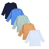 TupTam Baby Jungen Langarmshirt 5er Pack, Farbe: Farbenmix 7, Größe: 62