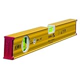 STABILA Magnet-Wasserwaage Type 80 ASM, 40 cm, verstärktes Alu-Profil, extrastarkes Seltenerd-Magnetsystem, 1 Horizontal-Libelle, 1 Vertikal-Libelle, integrierte Rutsch-Stopper, Made in Germany