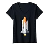 Damen Astronaut Space Craft T-shirt, Space Rocket, Space Shuttle T-Shirt mit V