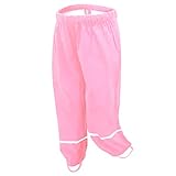 amiyan Kinder Regenhose wasserdichte Atmungsaktiv Buddelhose Matschhose für Mädchen Jungen Rosa 110/116