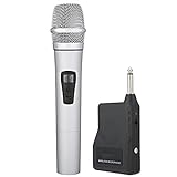 YZERTLH Mikrofon Drahtloses Mikrofon mit AN AUS Schalten VHF Handheld Wireless Dynice Aluminiumlegierungsmikrofon für Karaoke-Computer PC. Singen KTV mit Empfänger. Microp