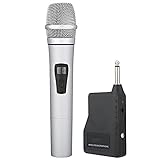 YZERTLH Mikrofon Drahtloses Mikrofon mit AN AUS Schalten VHF Handheld Wireless Dynice Aluminiumlegierungsmikrofon für Karaoke-Computer PC. Singen KTV mit Empfänger. Microp