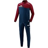 JAKO Herren Trainingsanzug Polyester Competition 2.0, marine/dunkelrot, XL, M9118