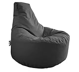 Patchhome Gamer Kissen Lounge Kissen Sitzsack Sessel Sitzkissen In & Outdoor geeignet fertig befüllt | Anthrazit - Ø 75cm x Höhe 80cm - in 2 Größen und 25 Farb