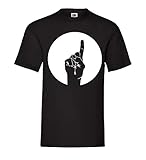 erhobener Zeigefinger im Kreis Männer T-Shirt Schwarz XL - shirt84