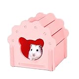 PLUS PO hamsterhaus hamsterkäfig Glas Zwerg Hamster käfig Hamster Bett Hamster zubehör Hamster Spielzeug 8.8cm,pink