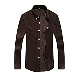 Shirt Herren Retro Casual Fashion Slim Fit Herren Langarm Cordstoff Jugend Elegant Gentleman Classic Basic Nicht-Eisen Herren H