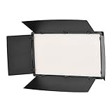 Andoer 800 LED Videoleuchte, Dimmbares Bi-Farbe LED Fotolicht mit Barndoor 1/4 Zoll Schraubloch Kugelkopf Kaltschuhhalterung für Fotostudio YouTube Video Make-up