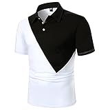 BIBOKAOKE Herren Shirt Kurzarm Klassischer Revers Hemd 32 Designs Wählbar -Shirt Streifen Bedrucktes Slim Fit Business Arbeit Hemd Outdoor Freizeithemd Golf Tennis Sp