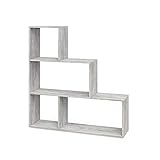Vicco Treppenregal ASYM Raumteiler Bücherregal Standregal Aktenregal Hochregal Aufbewahrung Regal 4 Fächer (Beton)
