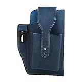 F Fityle Leder Handyholster für Herren Gürtelschlaufe Multitool Etui mit Schlüsselhalter Gürteltasche für Handy Und Zigarettentasche Gürteltasche - B