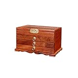 Schmuckkästchen Hölzerne Schmuckkasten Chinesische Retro-Mehrschicht-Aufbewahrungsbox Ring Ohrringe Halskette Armbanduhr Aufbewahrungsbox Schubladen Typ Schmuckschatulle 12.40 Zoll Schmuckaufbewahrung