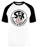 Farbig Brunch Von Champion Unisex Herren Frau Baseball T-Shirt Weiß Kurze Ärmel Unisex Baseball T-S