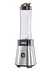 AEG MiniMixer SB 2500 Standmixer / 0,4 PS-Power-Motor / 23.000 U/Min / spülmaschinen- und bruchfeste 600 ml und 300 ml Tritan-Flasche / 4-Klingen Messer / Pulse-Taste / gebürstetes E