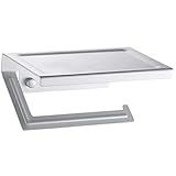 Klorollenhalter Wand befestigten Toilettenpapierhalter Raum-Aluminium Tissue Papierhalter Toilettenpapierspender mit Telefon-Speicher-Regal WC-Rollenhalter (Color : Silver)