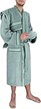 normani Herren Saunamantel - Bademantel Set aus 100% Bio-Baumwolle (Bademantel + Handtuch + Waschlappen) Farbe Mint Größe M