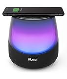 iHome iBTW750 Bluetooth-Lautsprecher mit Farbwechsel, passiver Subwoofer und eingebautem Qi-zertifiziertem kabellosen Ladep