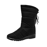 Huaya Damenstiefel Lange Schneestiefel Slope Heel Schneestiefel Hohe Stiefel D